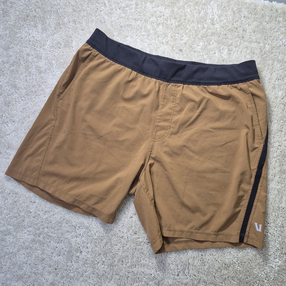 Vuori Draft Shorts Men 2XL Brown Performance Athletic Workout Casual Gym Running